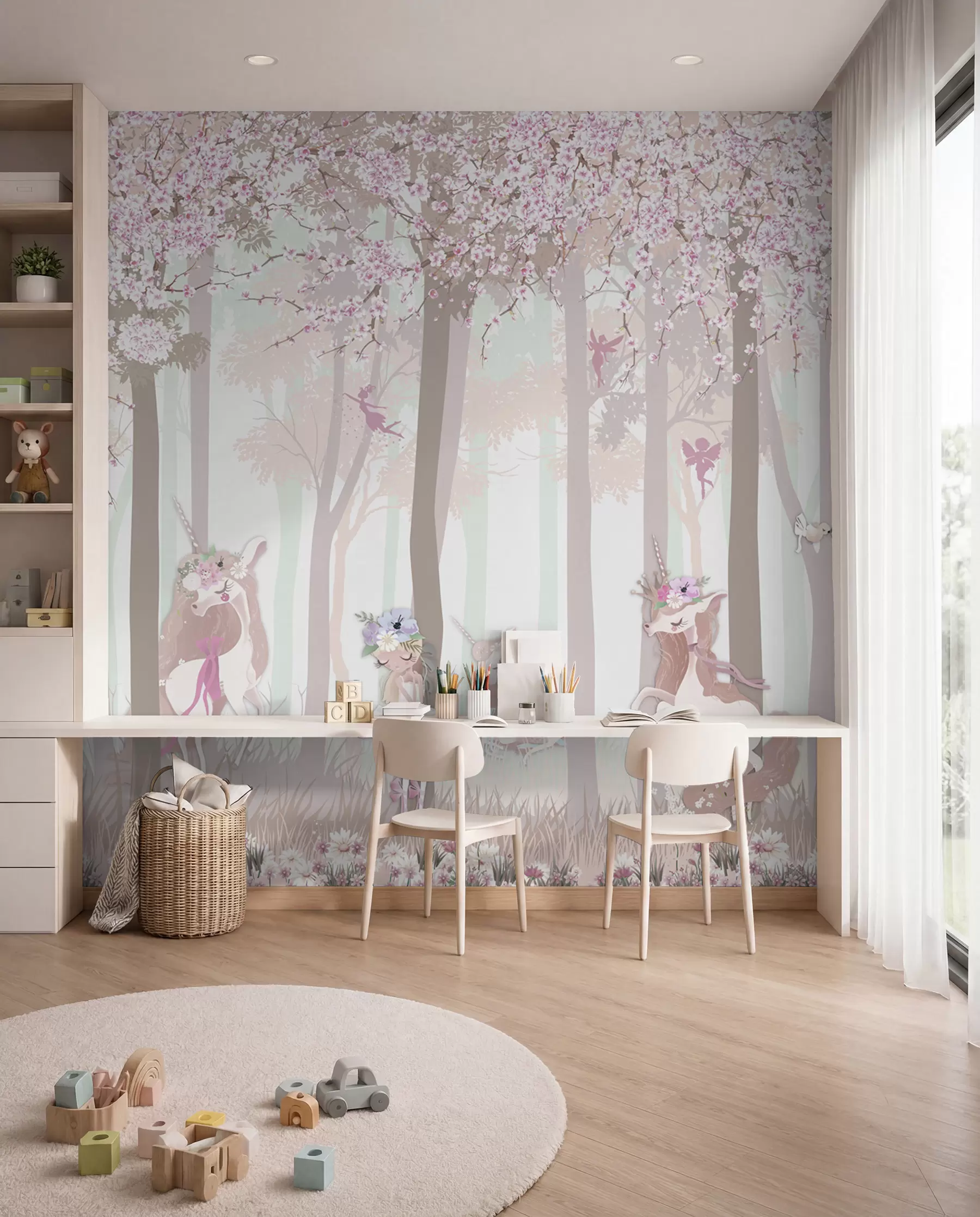 Murale Princesses au bois fleuri u98694