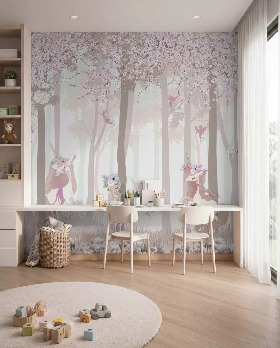 Murale Princesses au bois fleuri u98694