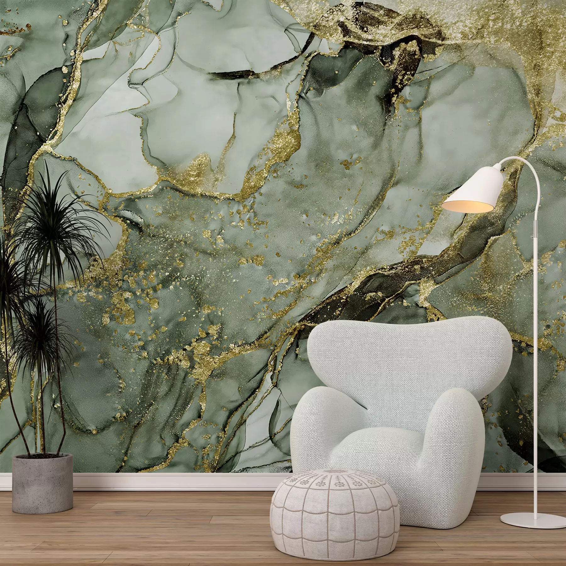 fototapeter Grøn marmor u93578v2