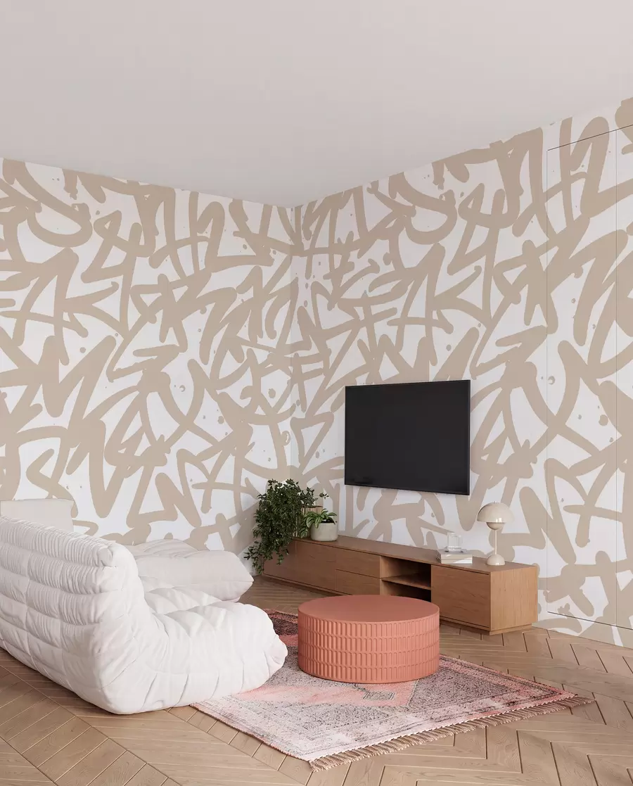 fototapeter Graffiti-følelser: Beige u99087v1