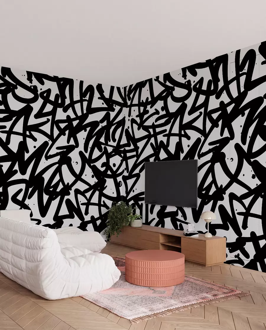 fototapeter Graffiti-følelser: Sort u99087v3