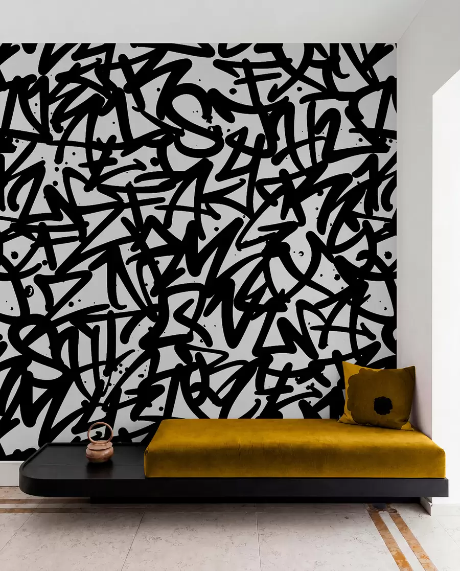 fototapeter Graffiti-følelser: Sort u99087v3