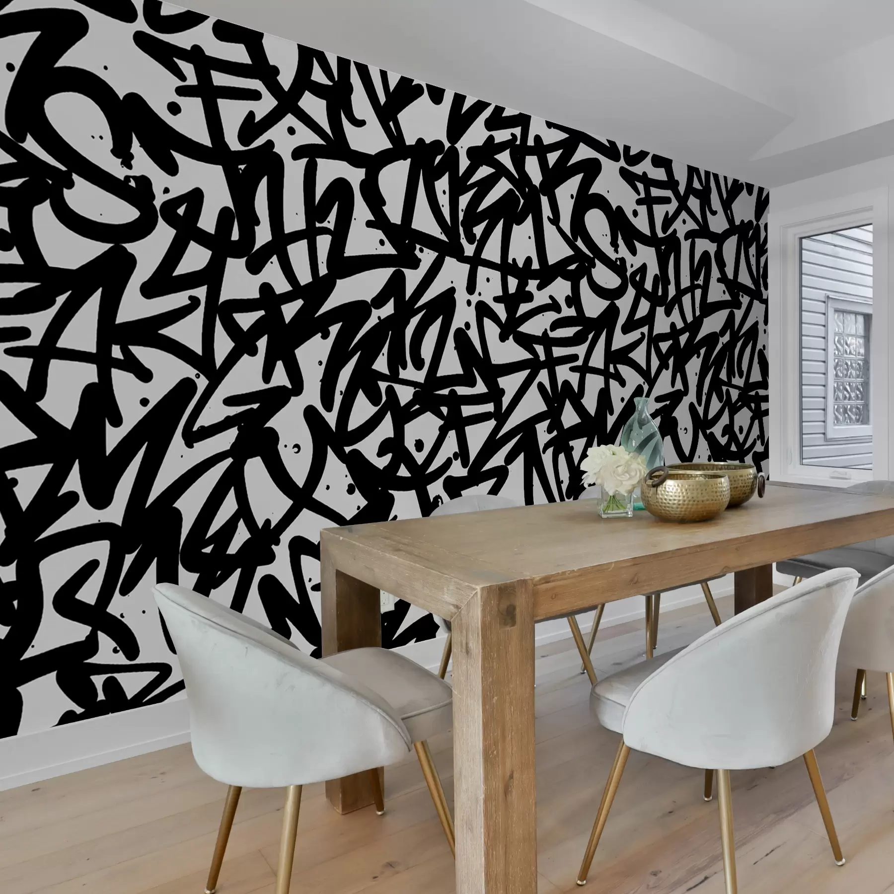 fototapeter Graffiti-følelser: Sort u99087v3