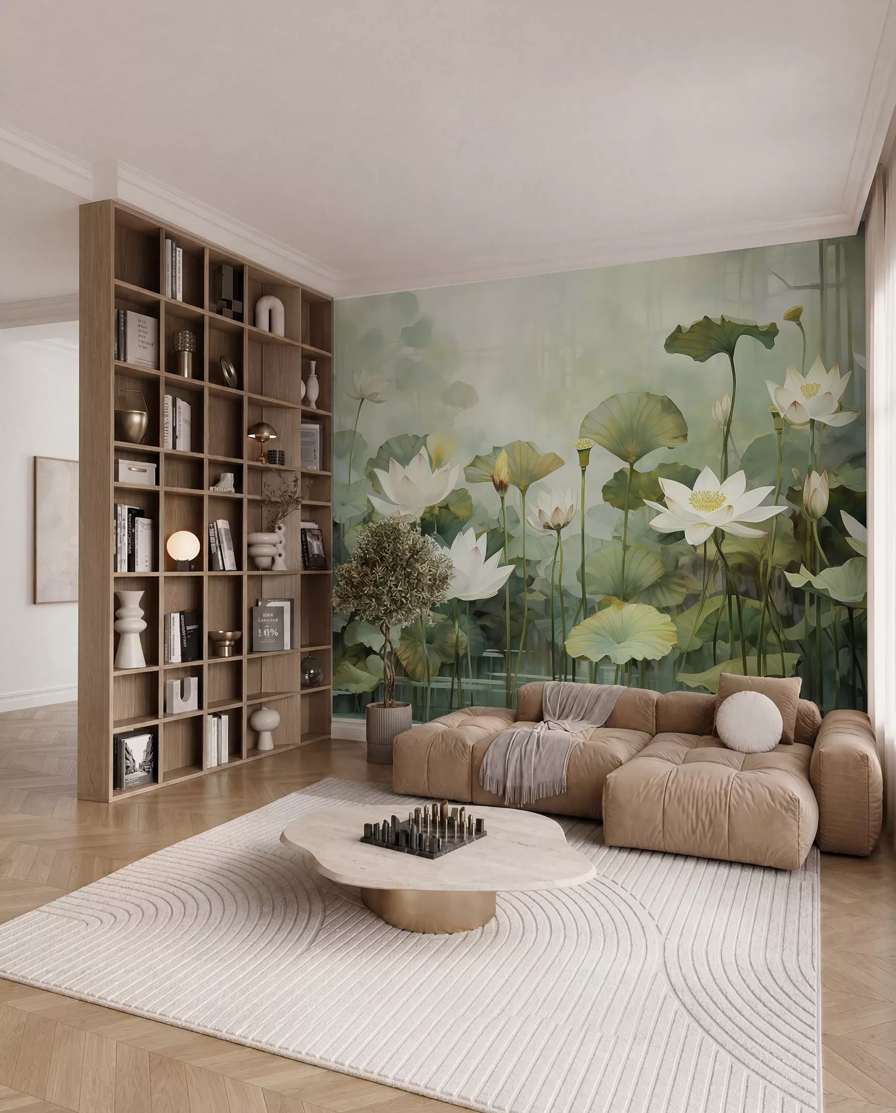 fototapeter Lotusblomster i søen, jungle, tropisk kunst, grønne områder u99454d1