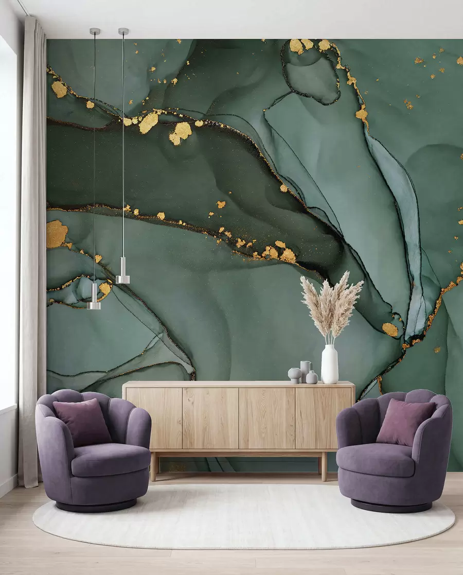Murale Marbre Onyx de luxe avec fissures métalliques u50235d1