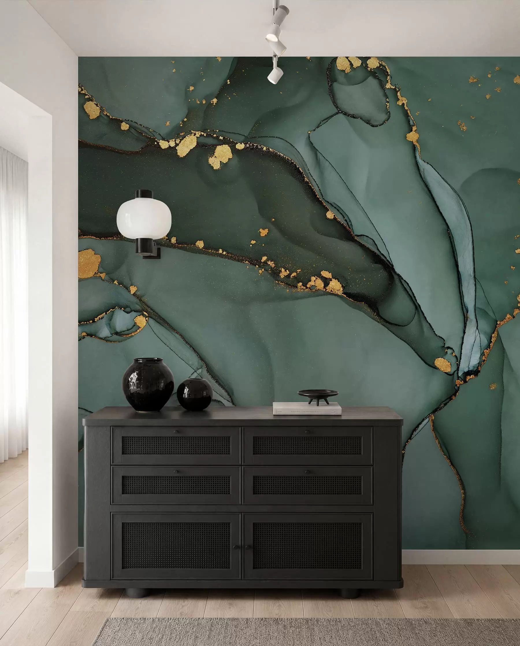Murale Marbre Onyx de luxe avec fissures métalliques u50235d1