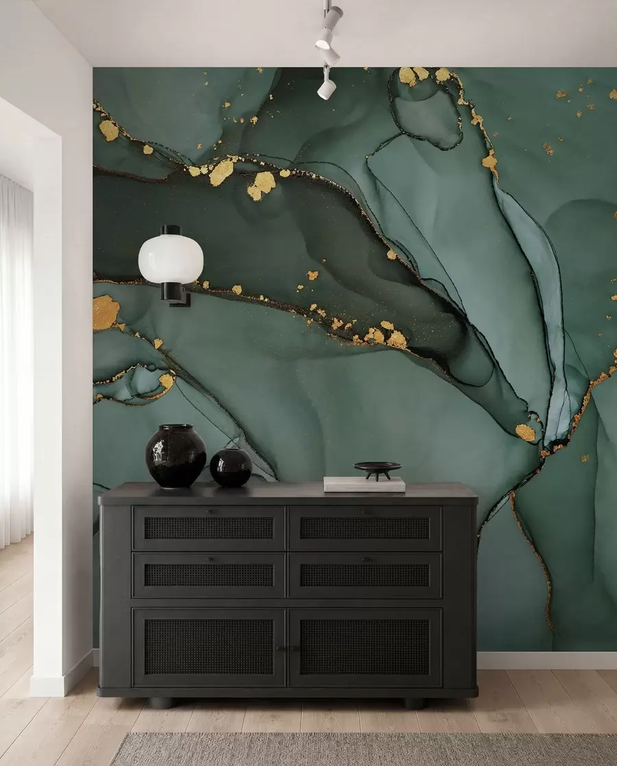 fototapeter Luksus Onyx-marmor med metalliske revner u50235d1