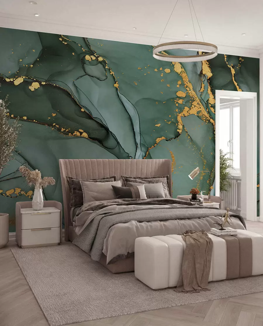 fototapeter Luksus Onyx-marmor med metalliske revner u50235d2