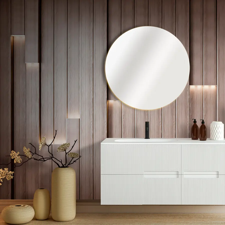 fototapeter Klassiske træpaneler med 3D-belysning u99321