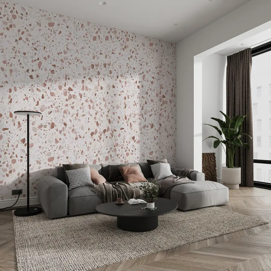 Murale Terrazzo rose u99668