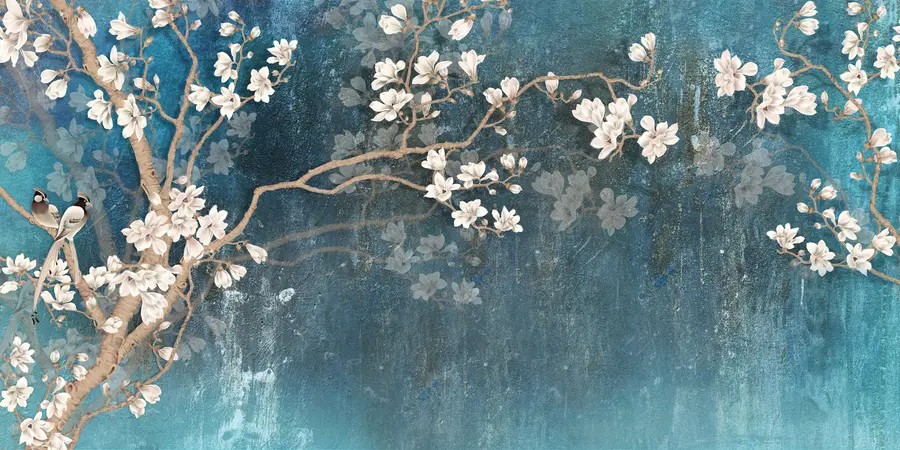 Murale Branches fleuries u12150d1